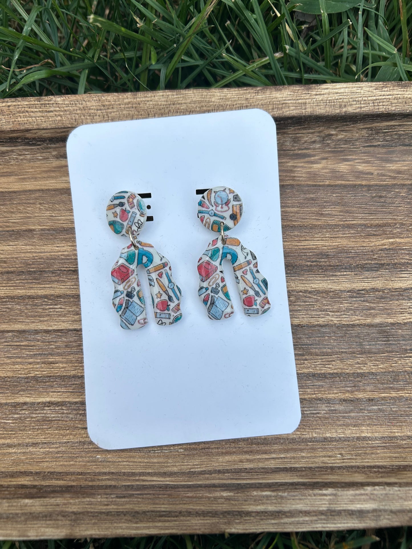 Back to school Clay Earrings