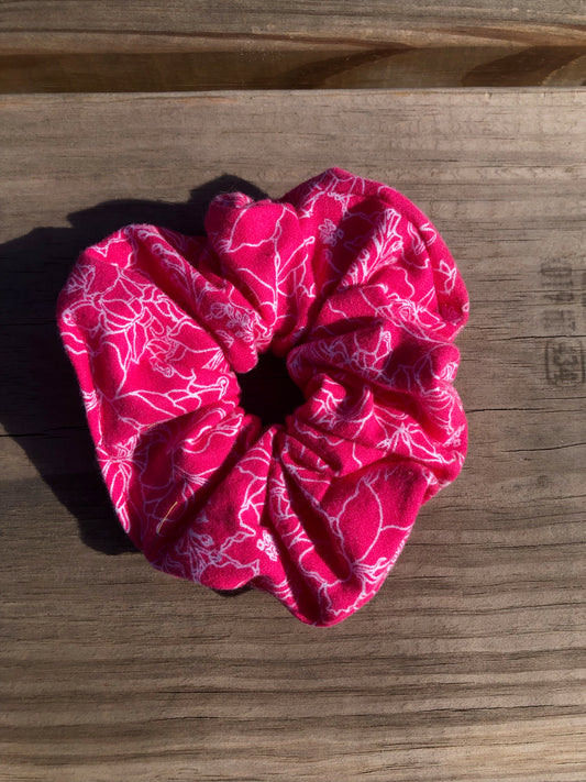 XL Pink Floral Scrunchie